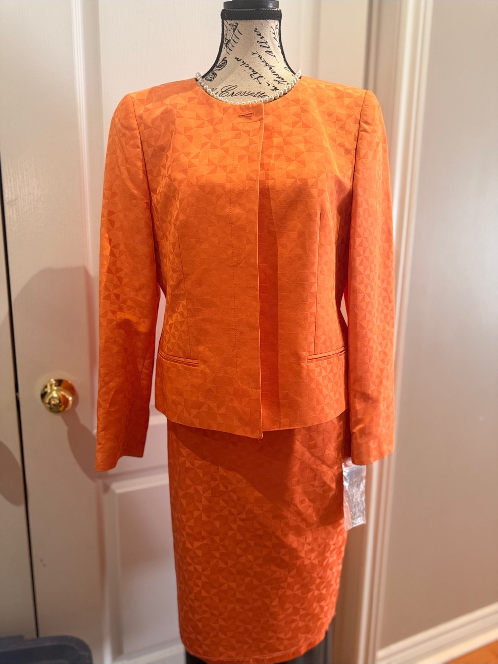 Vintage Louis Feraud Orange Two-Piece Skirt Suit - Women